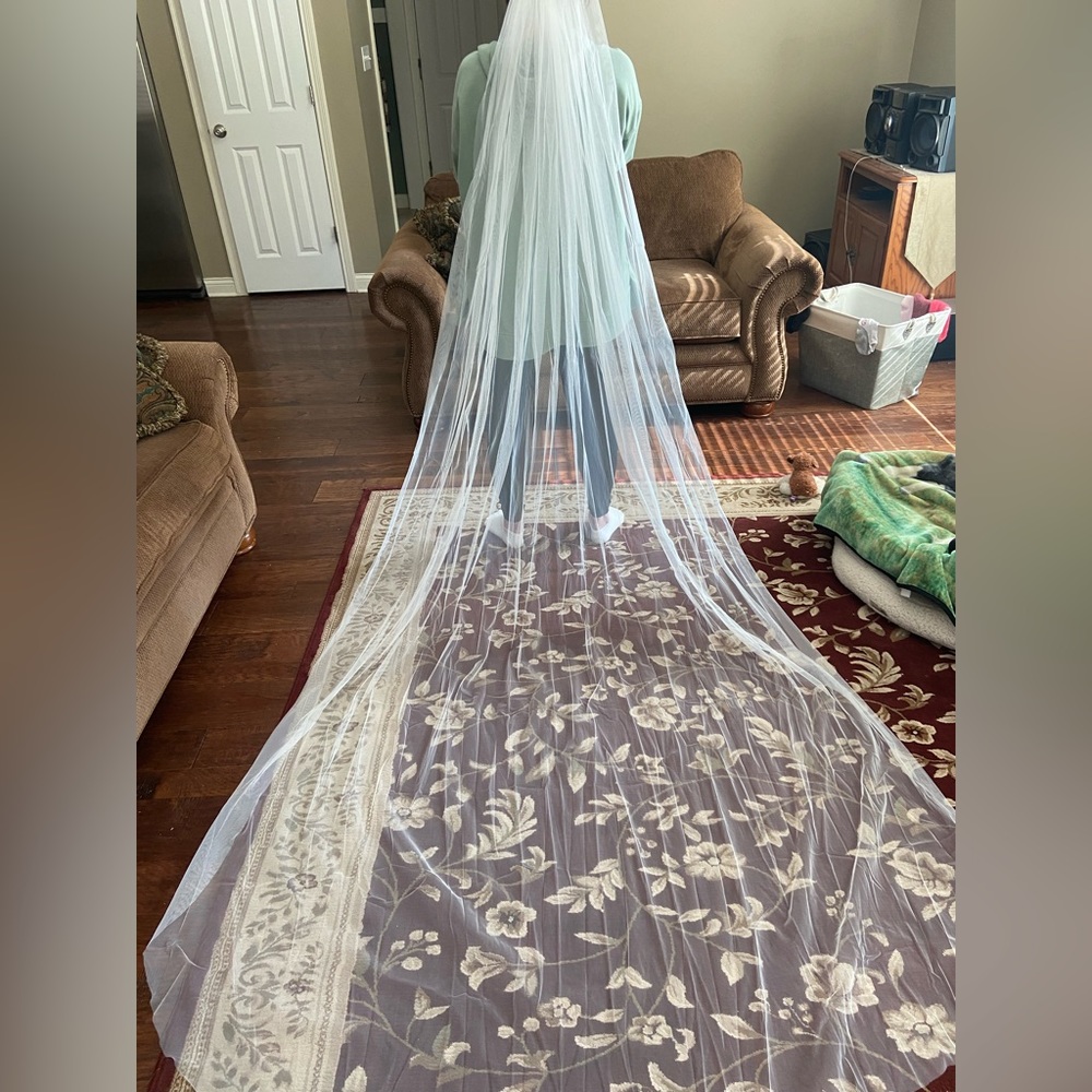 Single tier cathedral veil